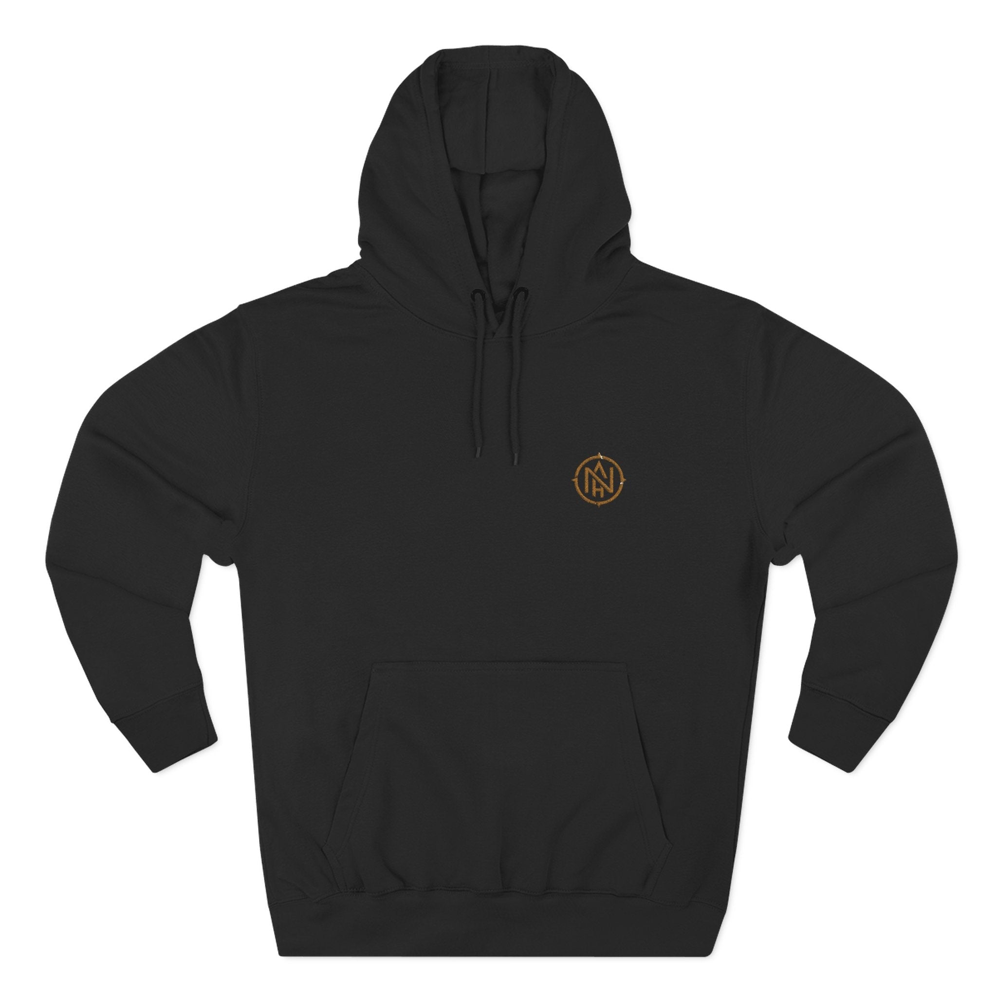 Minimal Monogram Hoodie - Small Chest NA Logo Fleece Pullover - n&hHoodie13058491478655414488Blackn&hMinimal Monogram Hoodie - Small Chest NA Logo Fleece PulloverM