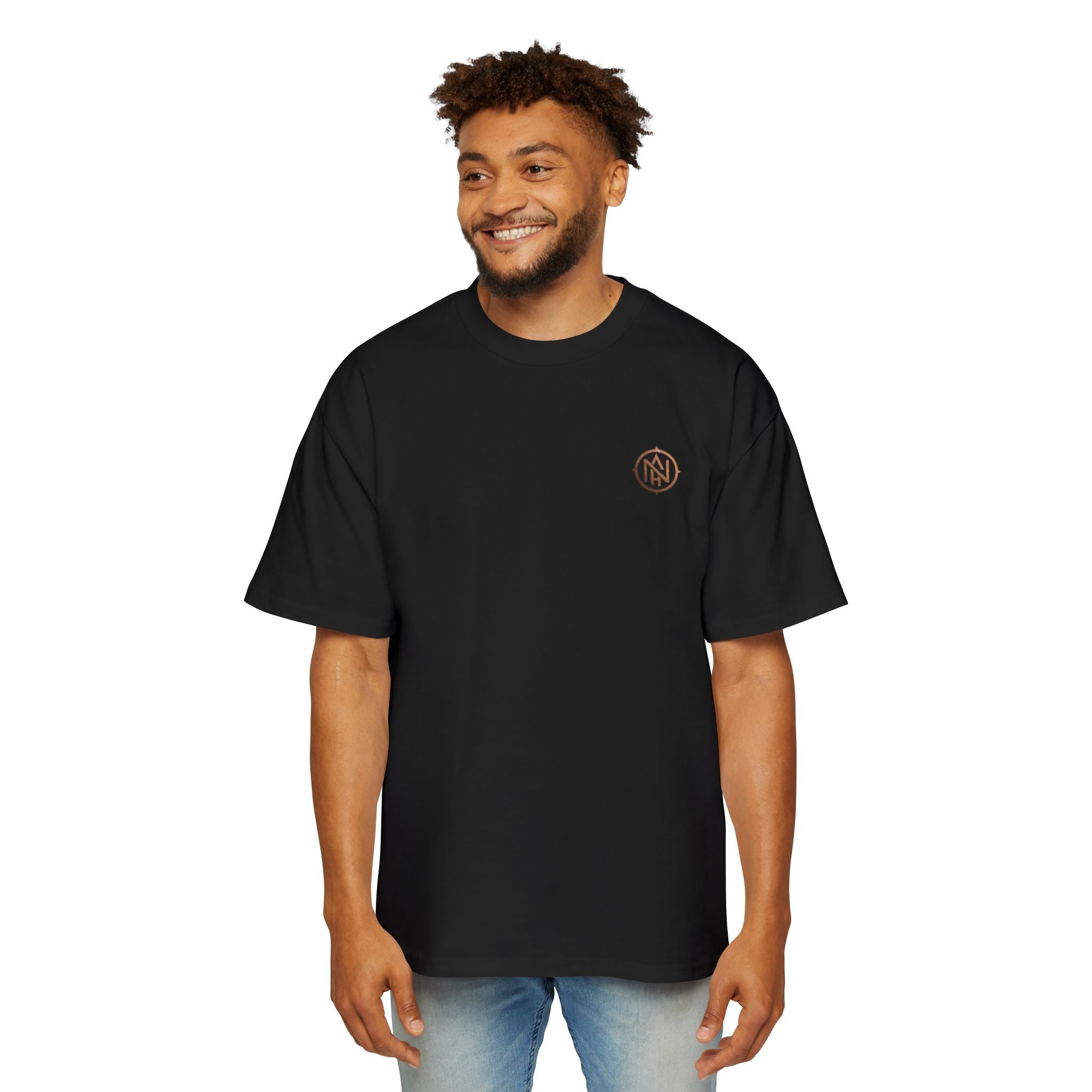 Oversized Men's Tee — Copper Compass Logo - n&hT-Shirt29245417261238836450Mn&hOversized Men's Tee — Copper Compass LogoBlack